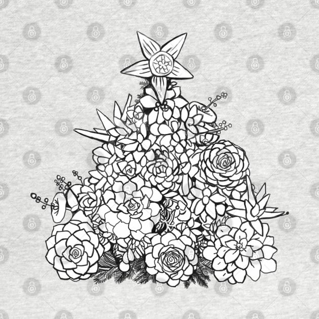 Succulent Christmas Tree ( Lineart ) by artbysavi